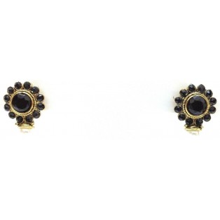 Gold Oxidized Women Earring Stud Jewelry PushBack Classy Gift Rhinestones Bead 4